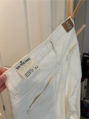 We The Free Off-White High-Rise Straight Leg Jeans